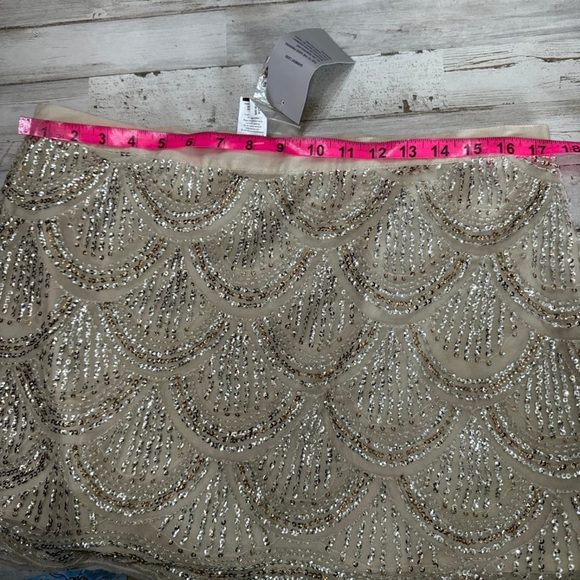 Mini sequin tulle nude color Skirt - Picture 4 of 5